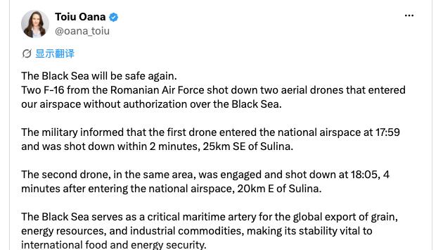 入侵羅馬尼亞領空 俄羅斯無人機黑海上空被擊落