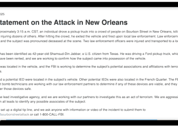 跨年夜 新奧爾良發生恐襲血案 至少10死30傷 嫌犯信息曝光