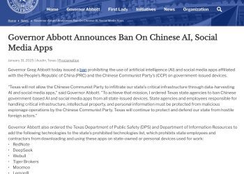 美國防部、國會、NASA及德州對DeepSeek祭出重大禁令 下載可判20年