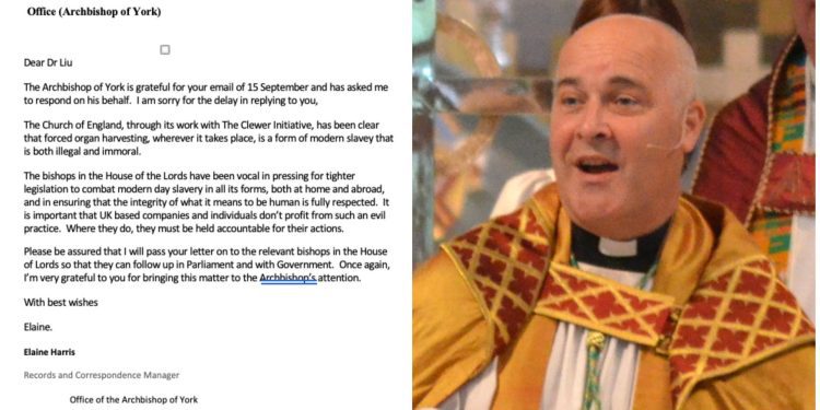 英約克大主教：活摘器官是現代奴役形式 非法又不道德