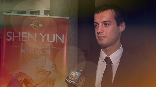 Skierniewice市的議員菲利普‧烏爾瓦納克先生，在波蘭羅茲6月16日的神韻會上。（圖片來源：大紀元）