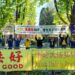 紀念「4.25」27周年 比利時法輪功修煉者和平理性傳遞真相