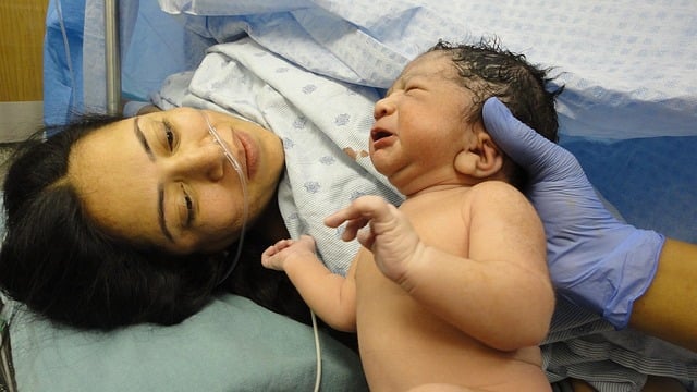 baby and mother