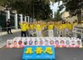 （組圖）歐洲法輪功修煉者歐洲最美首都呼喚正義與良知